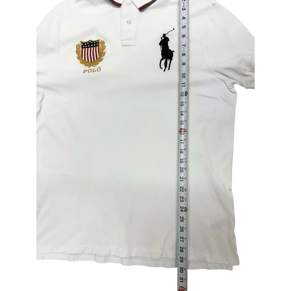 Polo Ralph Lauren Big Pony USA Crest Polo Shirt Men’s XL White Classic Fit